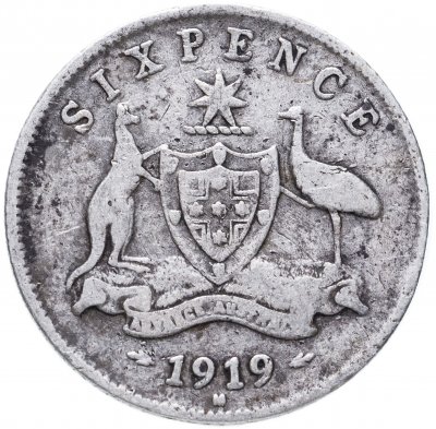купить Австралия 6 пенсов (pence) 1919