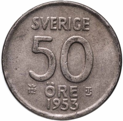 купить Швеция 50 эре (ore) 1953