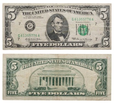 купить США 5 долларов 1969 год (Pick 450а) G-Чикаго