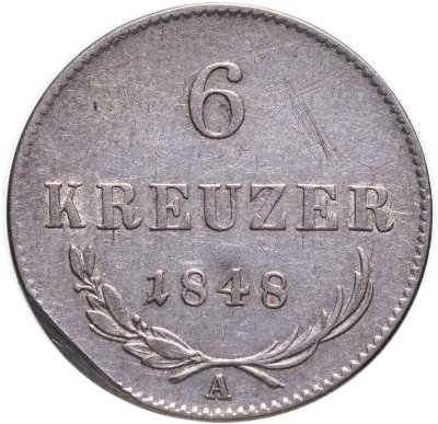 купить Австрия 6 крейцеров 1848