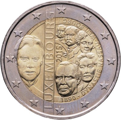 купить Люксембург 2 евро (euro) 2015 "125-летие династии Нассау-Вейльбург"