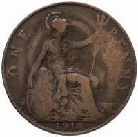 купить Великобритания 1 пенни 1918