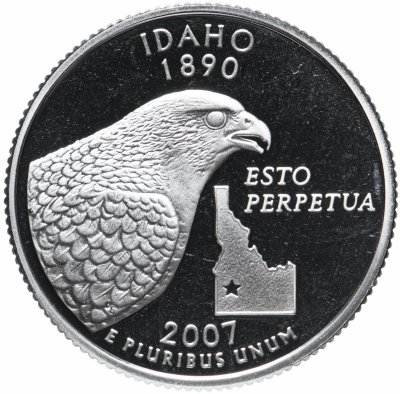 купить США 25 центов (квотер, 1/4 доллара, quarter dollar) 2007 Квотер штата Айдахо Серебро