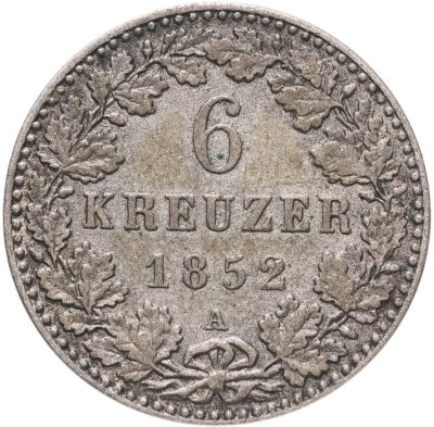 купить Германия Гогенцоллерн 6 крейцеров 1852