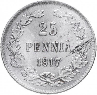 купить 25 пенни 1917 S гербовый орёл без корон, монета для Финляндии