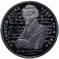 Купить Германия 10 марок 1997 "200 лет со дня рождения Генриха Гейне" (G)