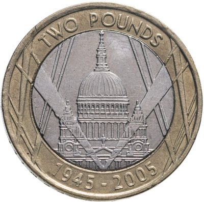 купить Великобритания 2 фунта (pounds) 2005 "60 лет Победы"