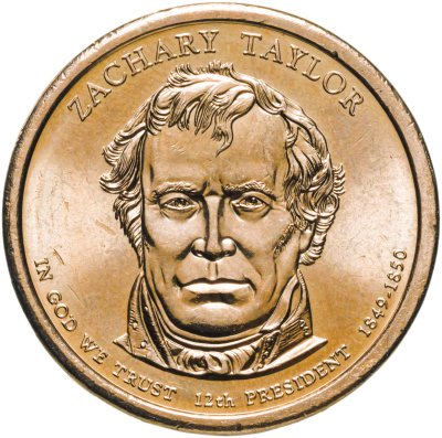 купить США 1 доллар (dollar) 2009 P "12-й президент США - Закари Тейлор", знак монетного двора "P"- Филадельфия
