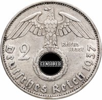 Купить Германия (Третий рейх) 2 рейхсмарки (reichsmark) 1937 "E"
