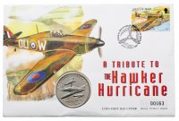 Купить Остров Мэн 1 крона (crown) 1995 "Авиация Второй Мировой войны - Hawker Hurricane" (в конверте)