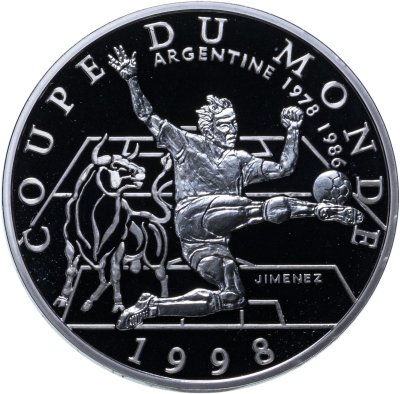 купить Франция 10 франков 1997 Чемпионат мира по футболу 1998 - Аргентина 1978, 1986