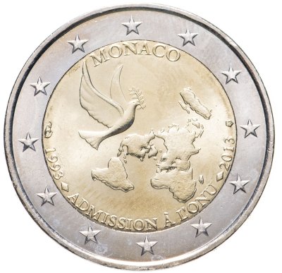 купить Монако 2 евро (euro) 2013 "20 лет вступления в ООН"