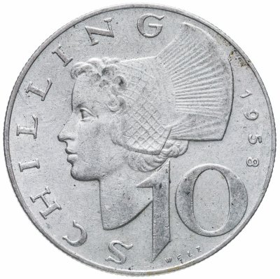 купить Австрия 10 шиллингов (shillings) 1958