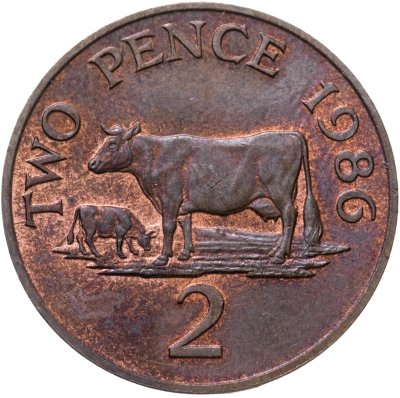 купить Гернси 2 пенса (pence) 1986