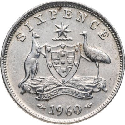 купить Австралия 6 пенсов (pence) 1960