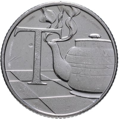 купить Великобритания 10 пенсов (pence) 2019 "T - Teapot"