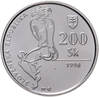 купить Словакия 200 крон 1998 "100 лет со дня рождения Яна Смрека"