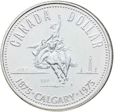купить Канада 1 доллар (dollar) 1975 100 лет городу Калгари
