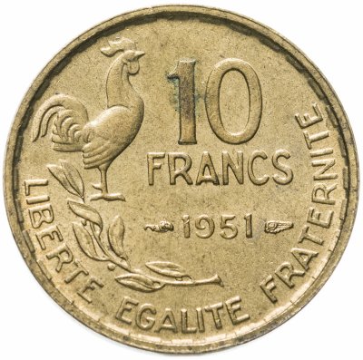 купить Франция 10 франков (francs) 1951