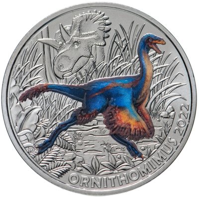 купить Австрия 3 евро 2022 "Динозавры - Орнитомим"