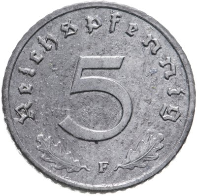 купить Германия, Третий рейх 5 рейхспфеннигов (reichspfennig) 1941, знак монетного двора: "F" - Штутгарт