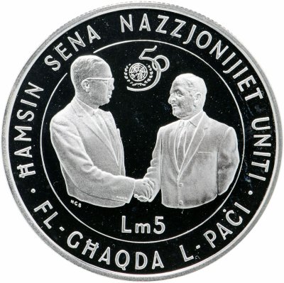 купить Мальта 5 лир 1993 "50 лет ООН"