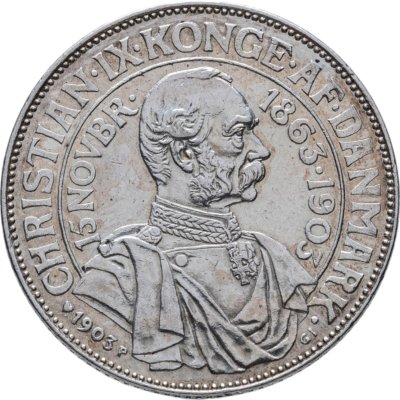 купить Дания 2 кроны (kroner) 1903 "40 лет правления короля Кристиана IX"
