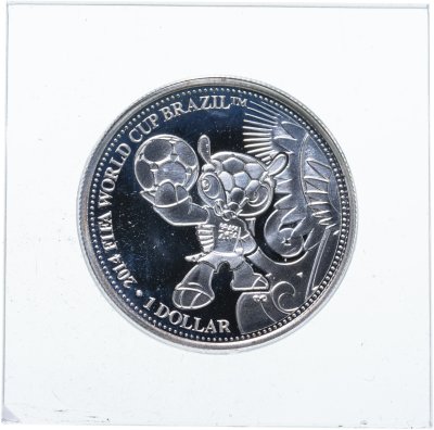 купить Острова Кука 1 доллар (dollar) 2014 "Чемпионат мира по футболу в Бразилии - талисман"