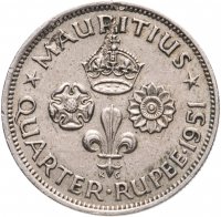 купить Маврикий Британский 1/4 рупии (rupee) 1951 Георг VI