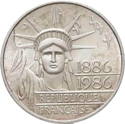 купить Франция 100 франков (francs) 1986 "100 лет Статуе Свободы"