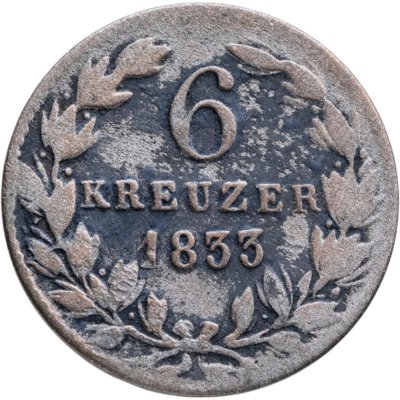 купить Германия, Нассау 6 крейцеров 1835