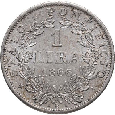 купить Папская область 1 лира (lira) 1866