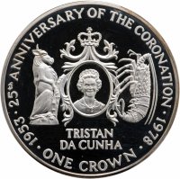 купить Тристан-да-Кунья 1 крона (crown) 1978 25 лет коронации Елизаветы II