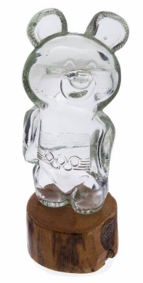 купить Флакон "Олимпийский мишка", стекло, дерево, СССР, 1980 гг.
