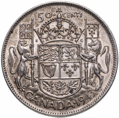 купить Канада 50 центов (cents) 1943