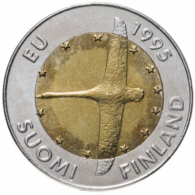 купить Финляндия 10 марок 1995 "Вступление Финляндии в Европейский союз"