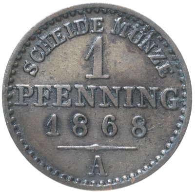 купить Германия, Пруссия 1 пфенниг 1868