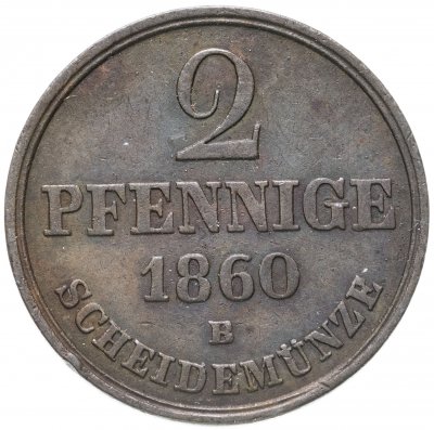 купить Германия, Ганновер 2 пфеннига (pfennige) 1860