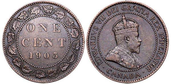 1 цент 1903 г. Эдуард VII