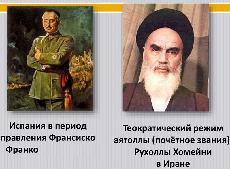 Примеры авторитарных режимов XX в.