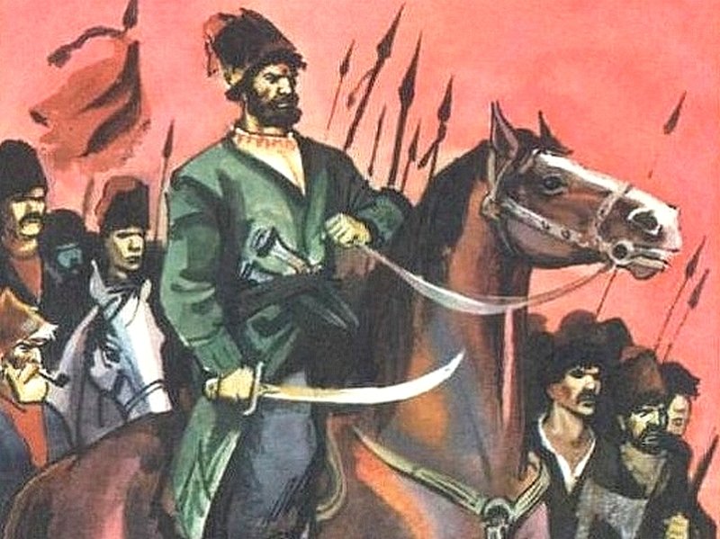 Булавин с войском. Книжная иллюстрация 1989 г.