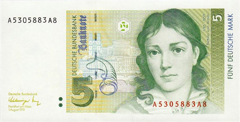 Лицевая сторона банкноты четвёртой серии ФРГ