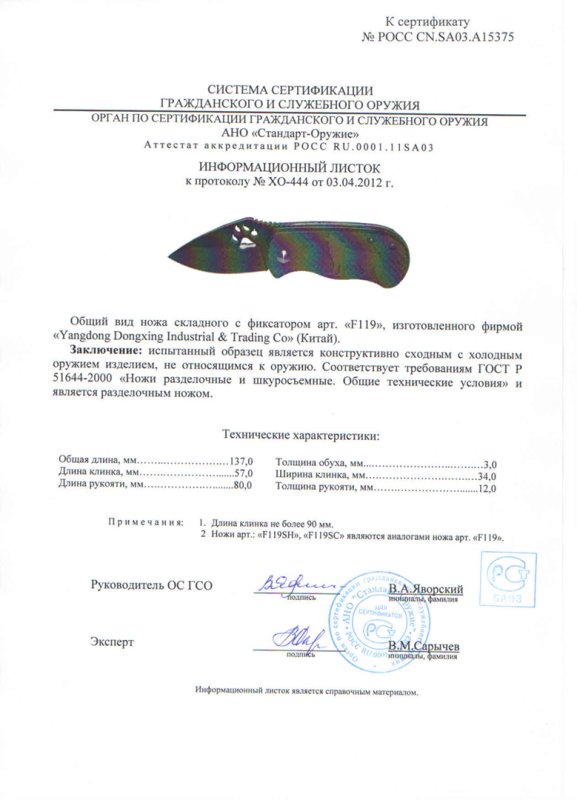 Pirat F119 (F119SH, F119SC)