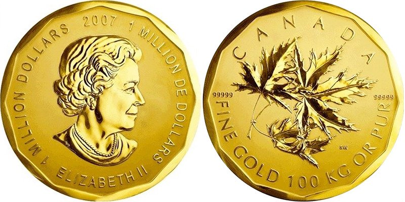 1 000 000 долларов Канады 2007 года «Кленовый лист»