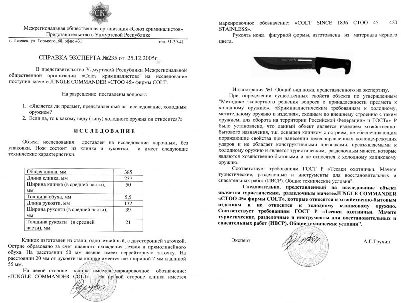 Нож нескладной (мачете) Colt CT45 (CTOО 45 Jungle Commander)