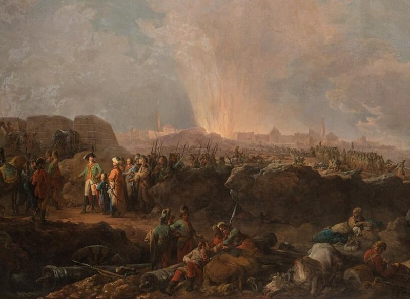 Потемкин во время штурма Очакова. Картина 1790 г.