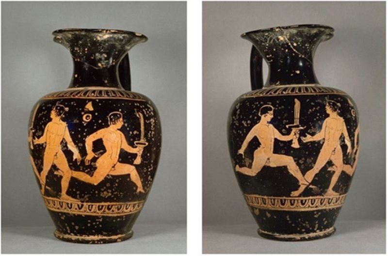 Беговые соревнования с передачей горящего факела