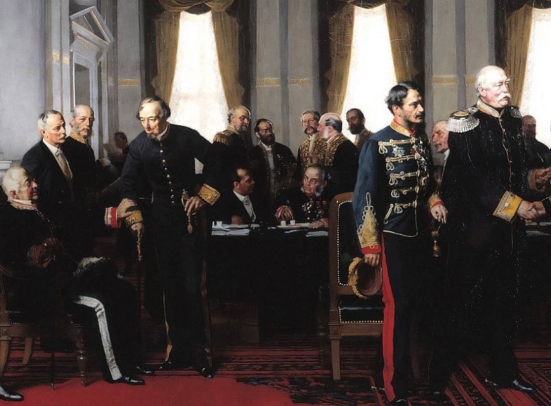 А.М. Горчаков (крайний слева) на Берлинском конгрессе 1878 г. Фрагмент картины   1881 г.
