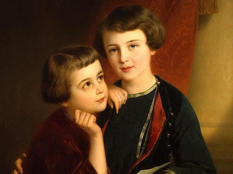 Михаил и Константин, сыновья А.М. Горчакова. Портрет 1848 г.