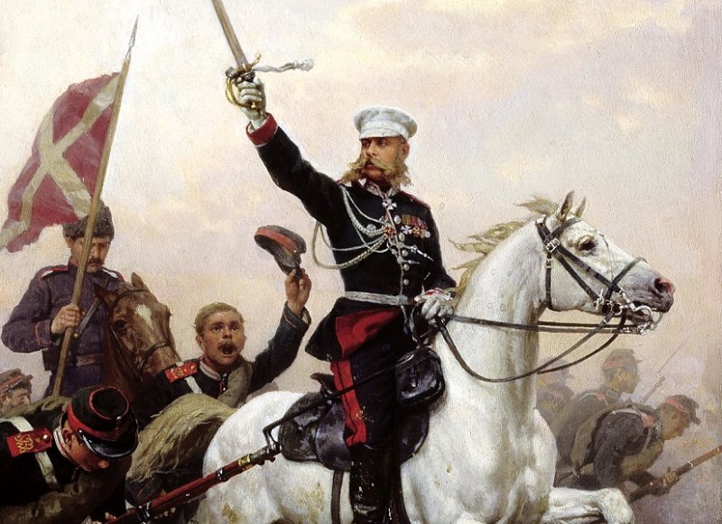 Генерал Скобелев на коне. Картина 1883 г.